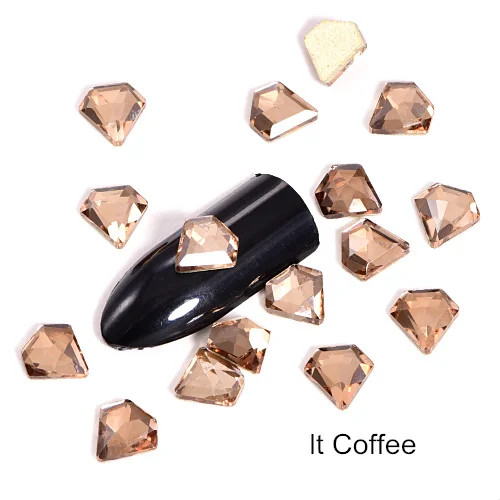 lt Coffee 20 шт 7 мм разноцветные стразы для нейл-арта, стекло K9 стразы, красные стразы без горячей фиксации, стразы, украшения для нейл-арта F0189 - Цвет: lt Coffee