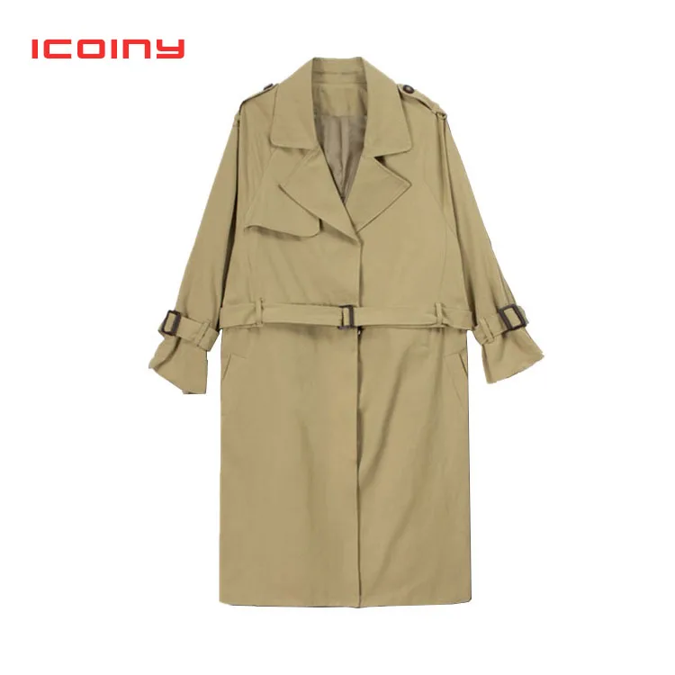 

Trench Coat Women2020 Spring Europe And America Popular British-Style Long Elegant Out Coat