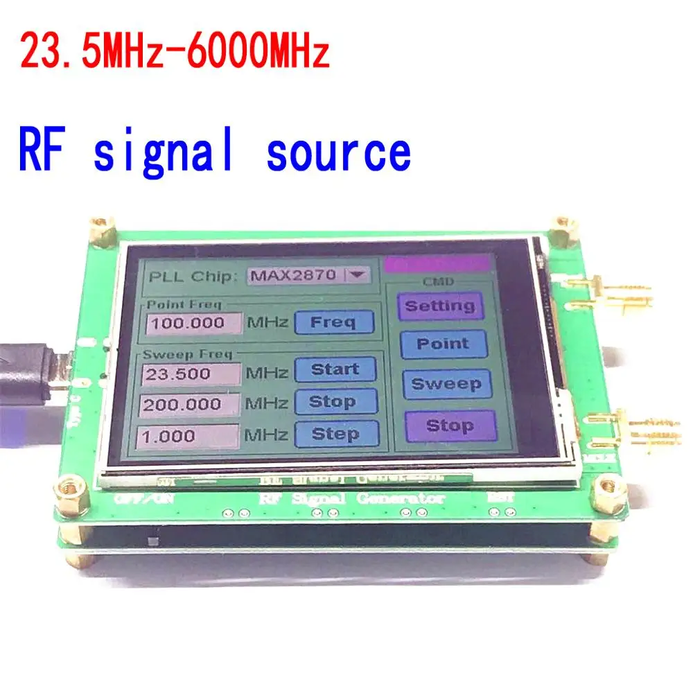 RF Signal source Générateur Module stable Fréquence MAX2870 23.5‑6000MHz 4 ~ 5dBm 