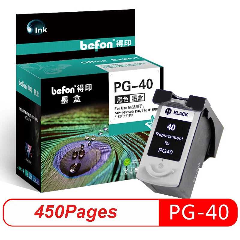 BLACK Befon PG40 CL41 переработанный чернильный картридж PG 40 41 совместимый для iP1600 iP1200 iP1900 MP140 MP150 MX300 MX310 MP160 - Цвет: BLACK
