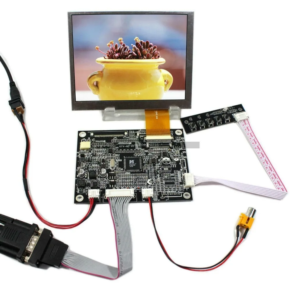 VGA AV Reversing LCD Controller Board KYV-N2 V1 For AT056TN52 AT056TN53 640x480 