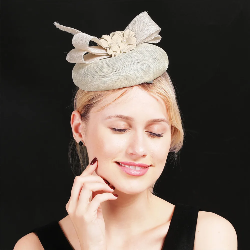 4 слоя sinamay модные вуалетки millinery Цветочные головные уборы заколки для волос очаровательный стиль лук аксессуары для головы(заколки) высокого качества