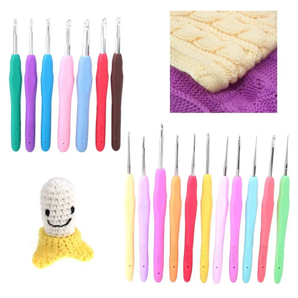 

Sewing Tools 18PCS 0.5-8mm Soft Handle Lace Crochet Hook Set Weave Craft Knitting DIY Sewing Accessories Wholesale