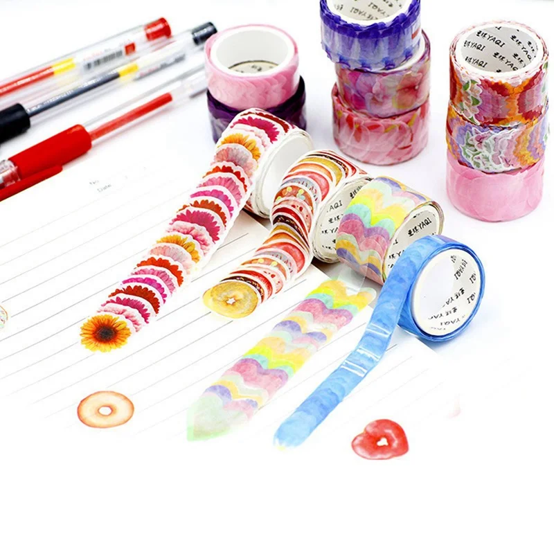 200 Pcs/цветочный сверток лепестки лента для скрэпбукинга Washi Стикеры липкий Бумага цветок Скрапбукинг дневник Бумага Стикеры s