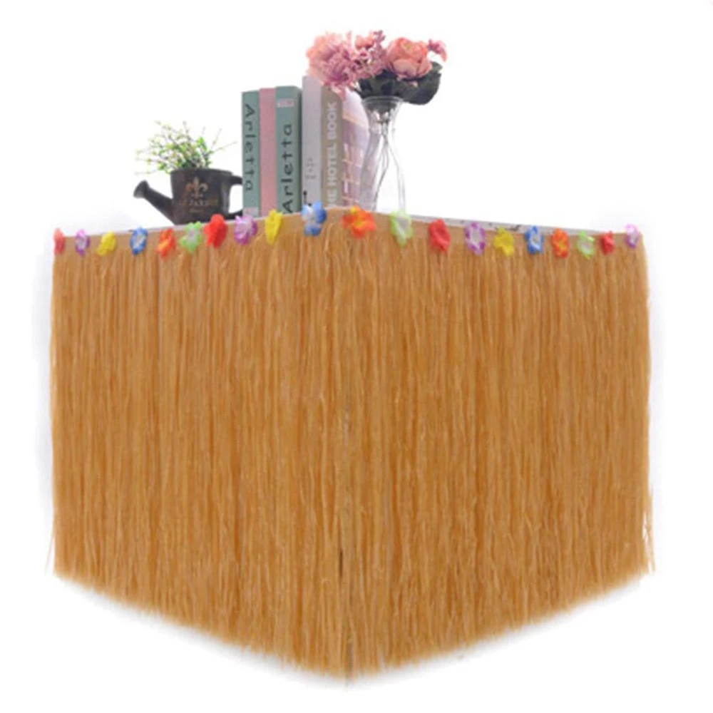 

Hawaiian Table Skirt DIY Table Edge Grass FlowerTable Skirt Cover Wedding Birthday Beach Party Tableware Decoration Supplies