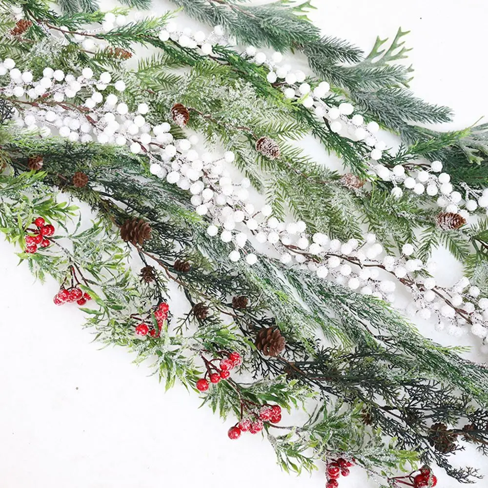Christmas Decoration Artificial Rattan DIY Wreath Gardening Christmas Tree Holiday Green Branch Bride Wedding Fake Vine Plant