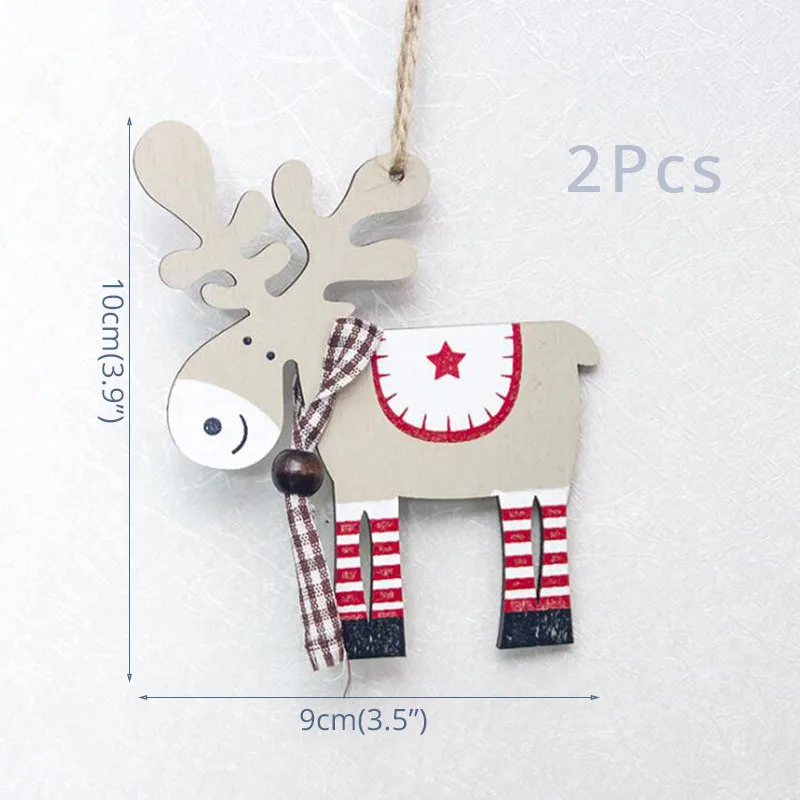 2pcs hanging Рождественские подвесные украшения деревянные бирки фасадный Декор Рождество новогодний орнамент висячий знак украшения для дома/бара Санта Клаус - Цвет: 2pcs hanging