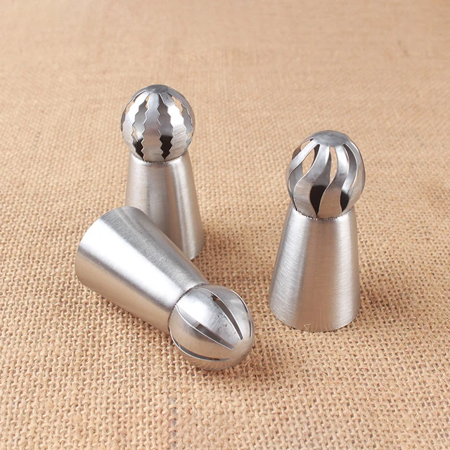 1Dc/3Db Orosz Virágmokar Csövek Fúvókák Rozsdamentes Acél Gömb Alakú Dekorációs Szerszám Konyhai Kiegészítők - Image 5