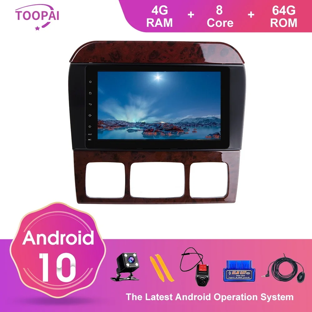 TOOPAI Android 10 для Mercedes Benz S Class W220 W215 S280 S320 1998-2005 навигация GPS автомобильный