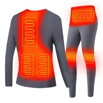 

Motorcycle Jacket Winter Heated Men Women Heated Thermal Underwear Set USB Electric Suit Thermal Clothing for Winter S-5XL