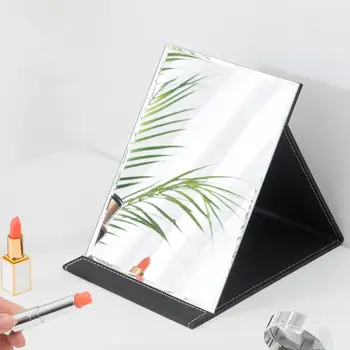 

1pcs Portable Folding Makeup Mirror Beauty Life Work Mini Desktop College Style PU Makeup Mirror Beauty Tools