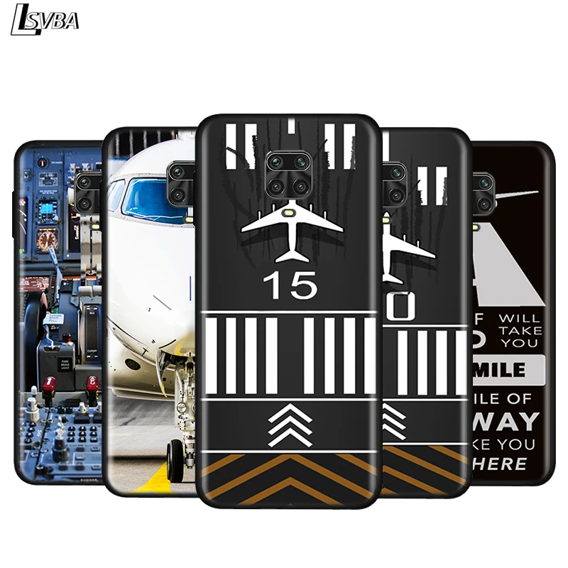 

Silicone Cover Airplane Pilot For Xiaomi Redmi Note 9 9S Max 8T 8 7 6 5 Pro 5A 4X 4 Bright Black Phone Case