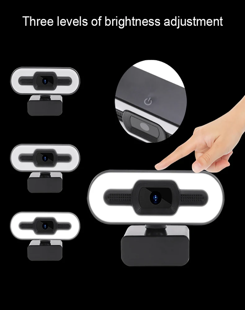 Câmera de Vídeo da Câmera de Rede do Usb Apropriada para Jogos de Streaming 1080p com Luz do Anel Webcam Conferências Windows hd pc Mac 6 de vídeo da câmera de rede do