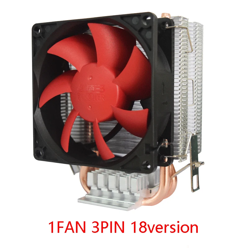 1fan 3PIN Pccooler 2 Heatpipe Процессор Cooler двойной 80 мм тихий охлаждающий вентилятор для intel LGA 775 1150 1151 1155 1556 AMD AM4 AM3 - Цвет лезвия: 1fan 3PIN