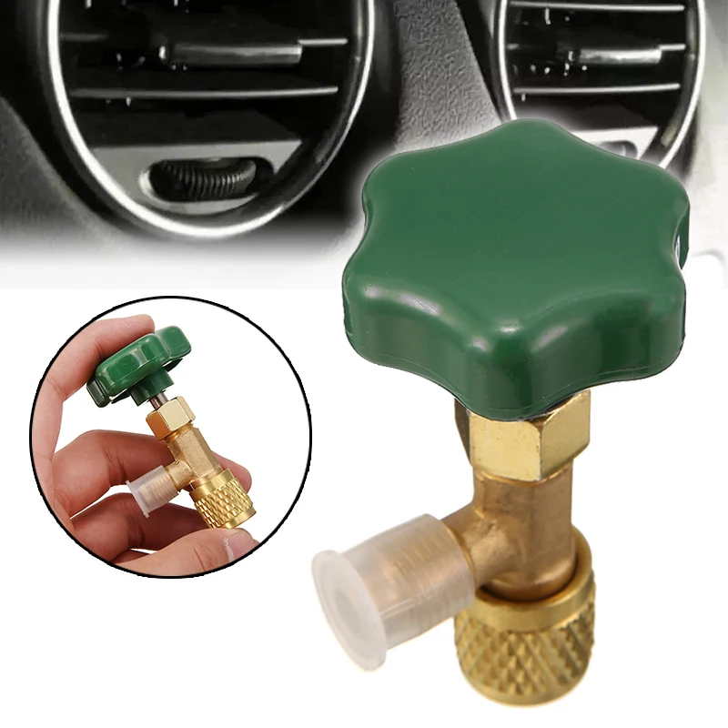 For R12 R22 Gas Refrigerant 1pc Dispensing Valve Bottle Opener Durable Refrigerant Bottle Can Tap 1/4 SAE Thread Adapter Mayitr