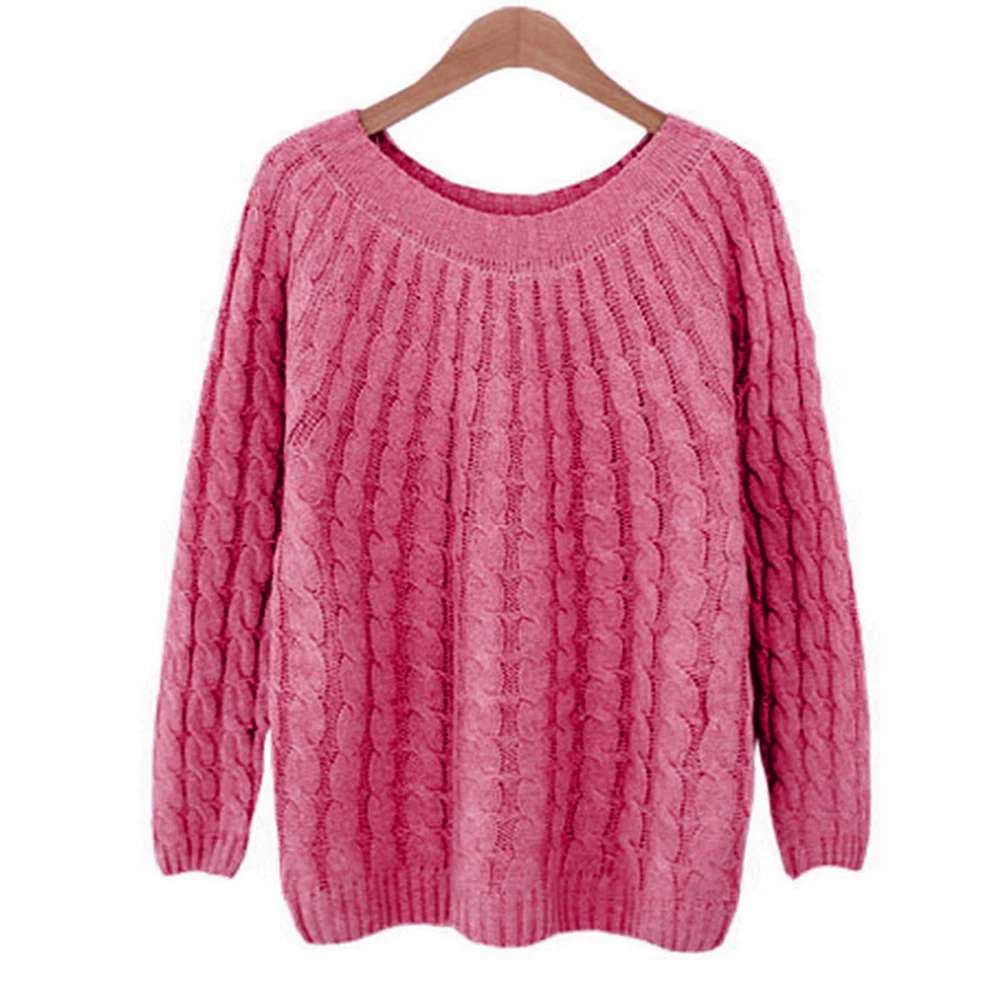 MONERFFI Twist Pattern Sweaters Women Autumn Winter Fashion Basic Pullover Female Jumpers Long Sleeve Pull Femme Casual Knitted