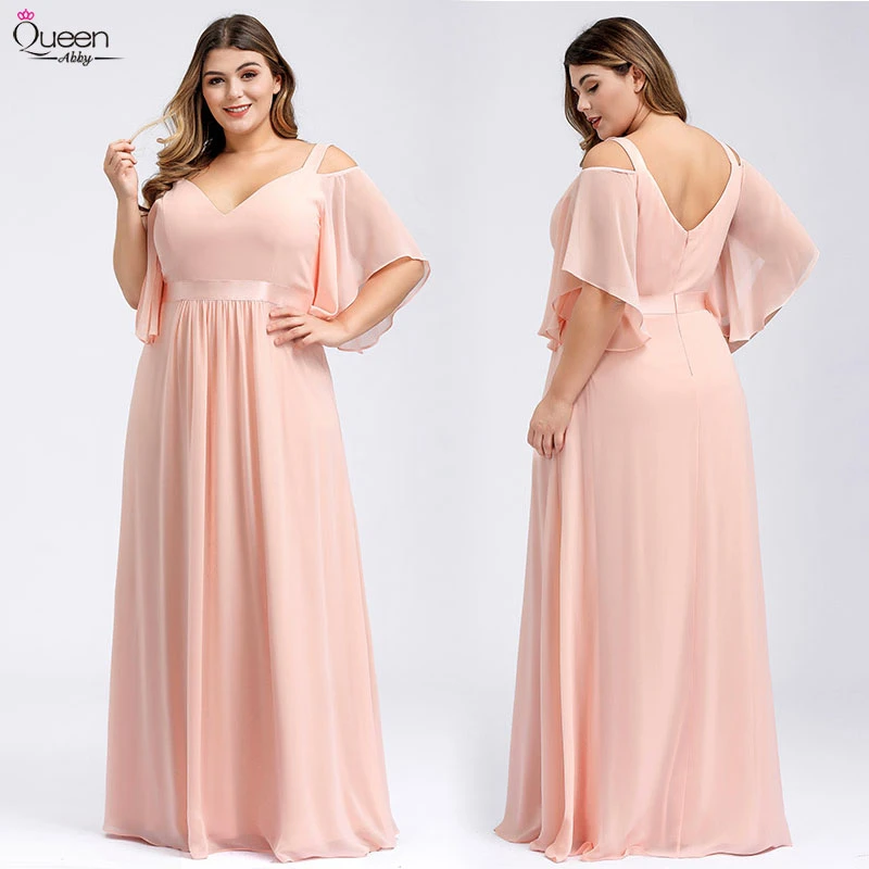 plus size pink bridesmaid dresses