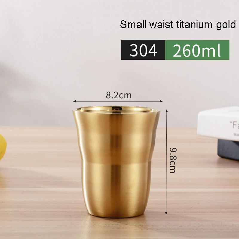 

260/300ml 304 Stainless Steel Mug Milk Tea Beer Cup Water Coffee Wine Whiskey Cup Bar Beverage Vacuum Drinking Mugs Double Wall