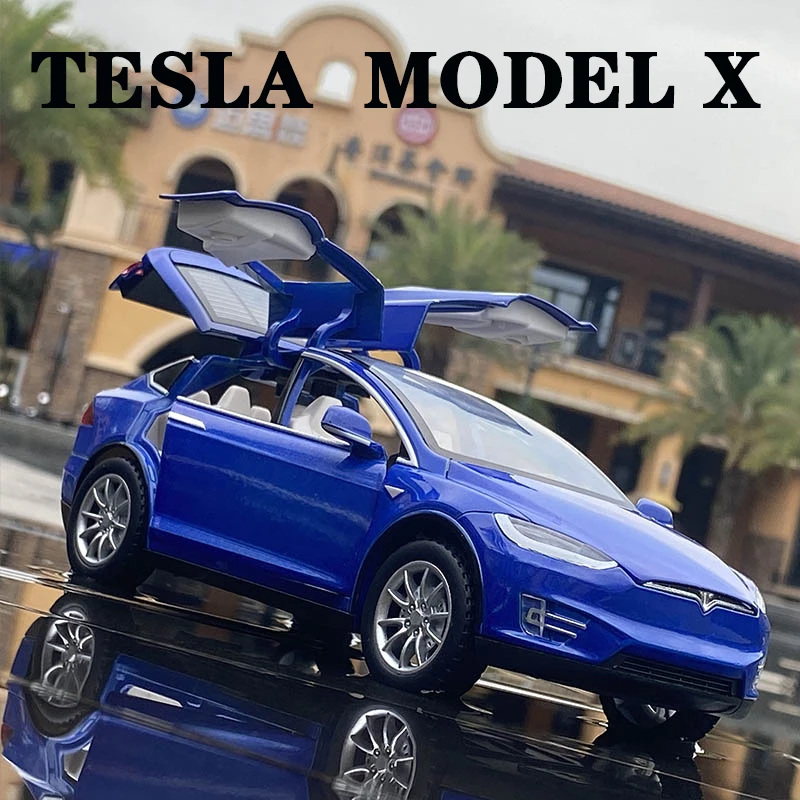 1:20 Tesla MODELL X MODELL 3 Legierung Auto Modell Gießt Druck Sound und licht Spielzeug Autos Kid Spielzeug Für Kinder Geschenke junge Spielzeug Sammlung