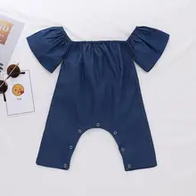 Летняя одежда для маленьких девочек Джинсы для маленьких детей джинсовый комбинезон ромпер комбинезон с короткими рукавами, одежда