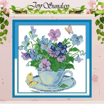 

Morning flower Patterns Counted Cross Stitch 11CT 14CT Cross Stitch Set Wholesale Cross-stitch Kit Embroidery Needlework
