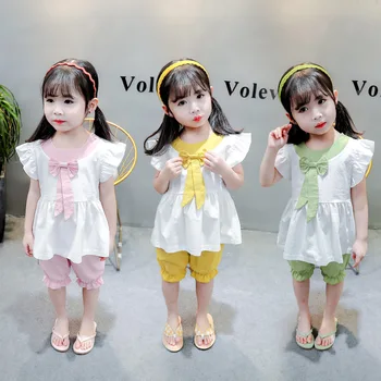 

New Summer Baby Girls Clothes Suit Children Fashion T Shirt Shorts 2Pcs/sets Toddler Casual Clothing Infant Kids Outing Costume