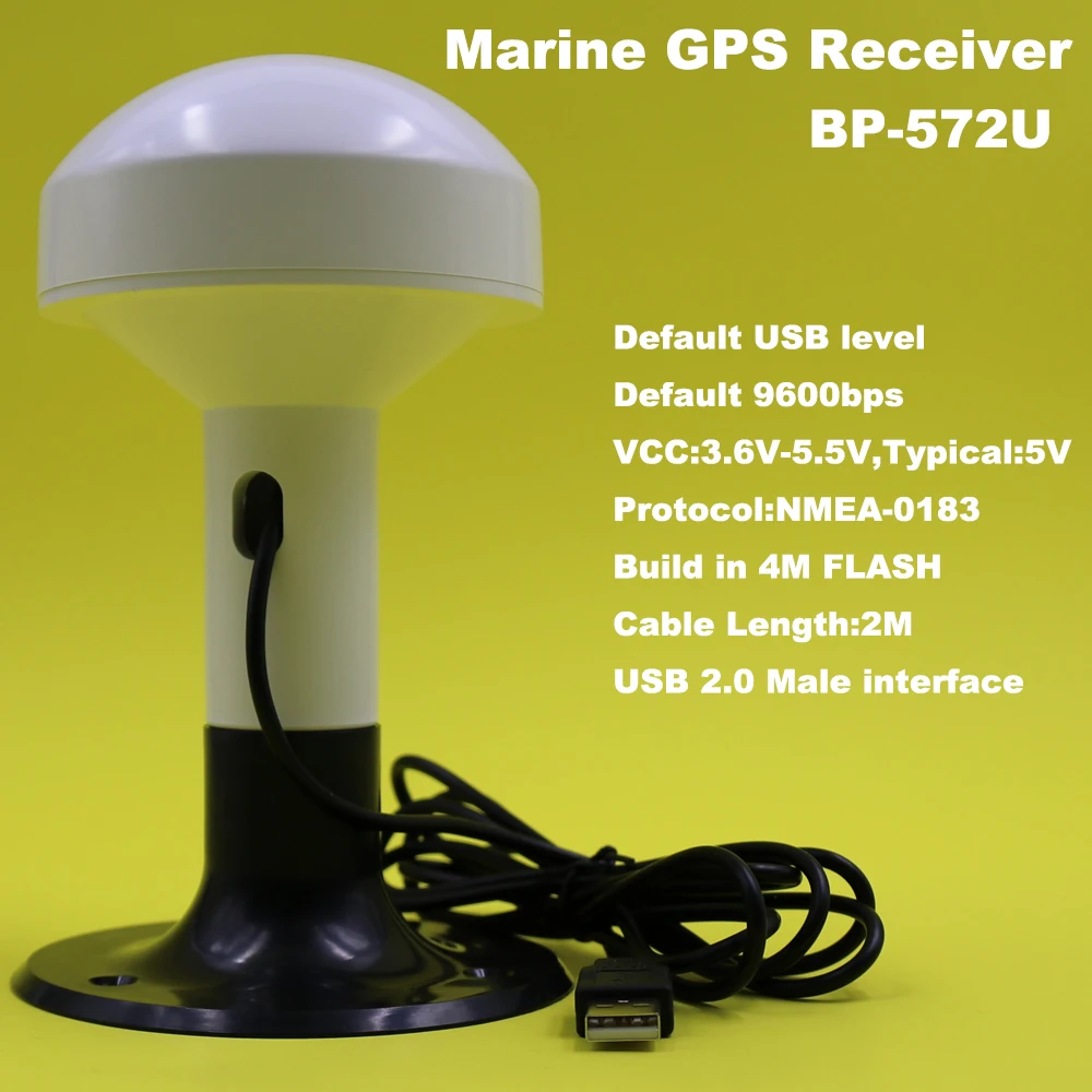 Морской gps приемник, лодка корабль gps, 9600bps, NMEA 0183 USB 2,0 разъем с пластиковым основанием, BP-572U