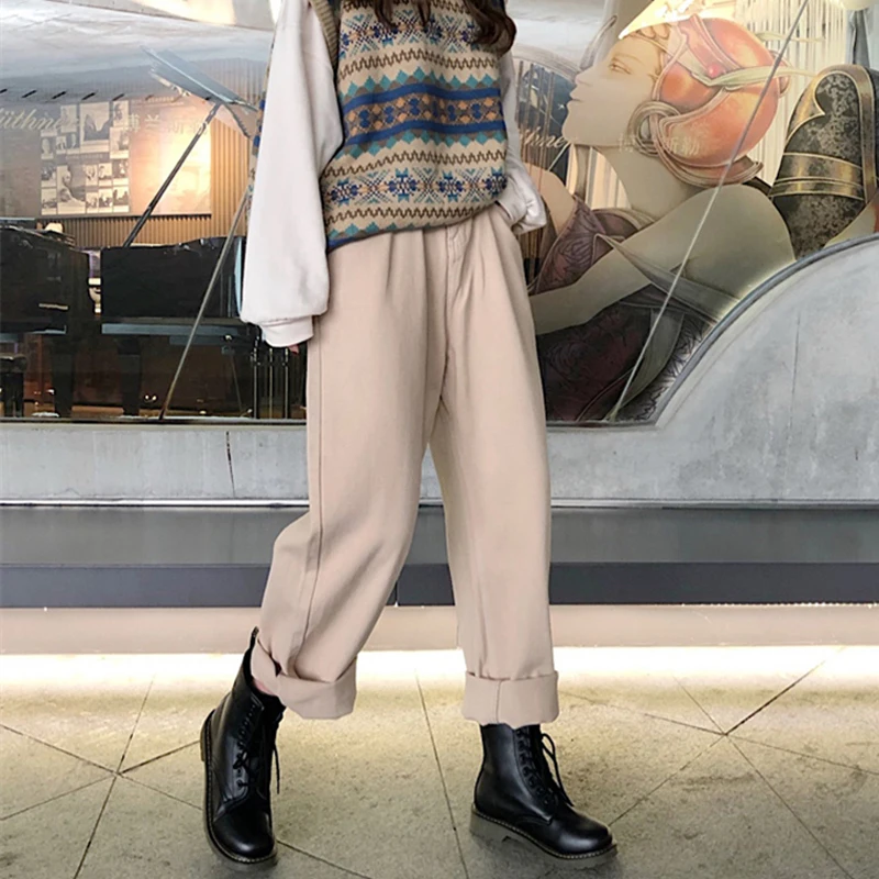 Goede BGTEEVER Vintage Jeans voor Vrouwen Denim Jeans Hoge Taille Rechte Vrouwen Jeans Herfst Winter Losse Vrouwelijke Lange Broek Broek 2019