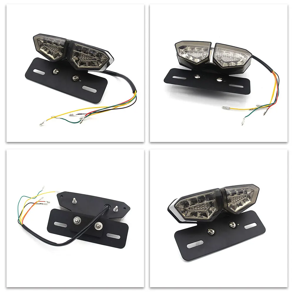 12V МОТОЦИКЛ номерного знака светильник мигалка мотоцикла светодиодный задний фонарь сигнала поворота Задний фонарь стоп-сигнал светильник s для Honda Kawasaki