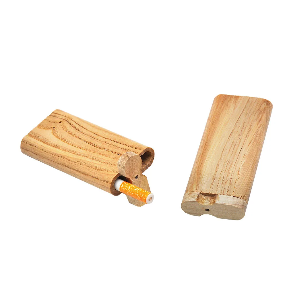 

Cross Border New Style Wood Smoke Tube Wooden Cigarette Case Wood Dugout ONE Hitter with Ceramic Smoke Tube