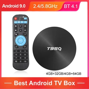 T95Q TV Box Android 9.0 4G DDR3 Amlogic S905X2 Quad Core Smart TV 4K Ultra HD Support 2.4/5.8G Dual-Band WIFI BT 4.1 Set-Top Box