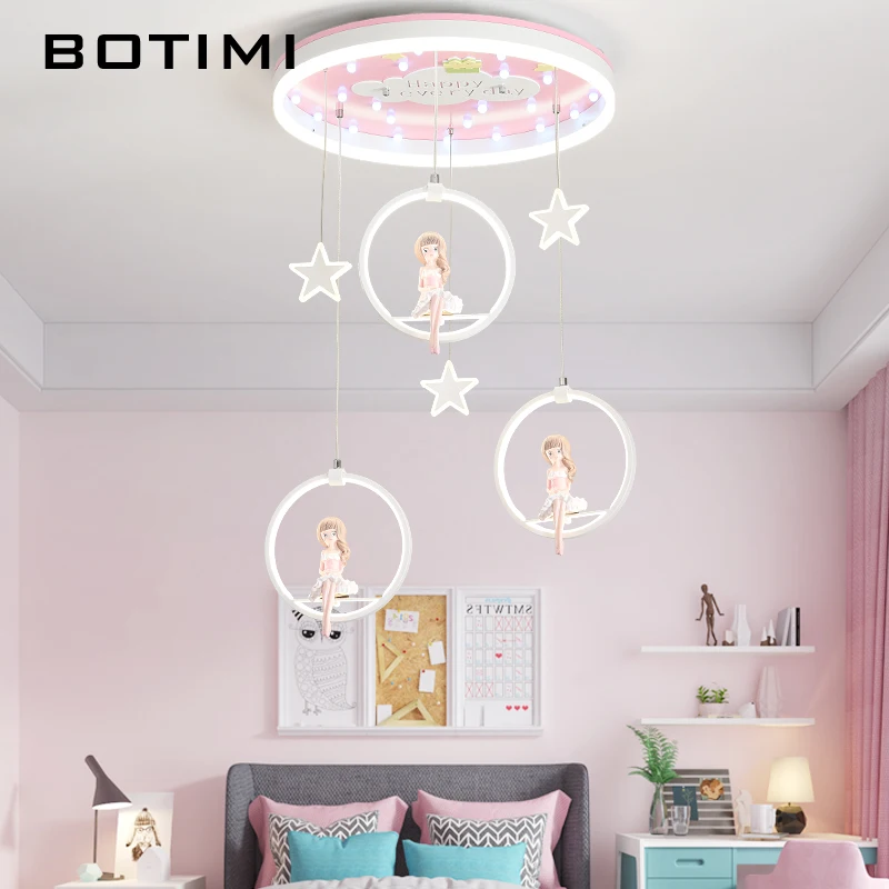 BOTIMI Новое поступление Мультяшные светодиодные подвесные светильники с куклой