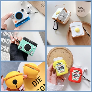 

For Huawei Freebuds 3 Case 3D Cute Toast Camera Ketchup Earphone Cover For Huawei FreeBuds 3 Pro Free Buds 3 Kawaii Soft Case