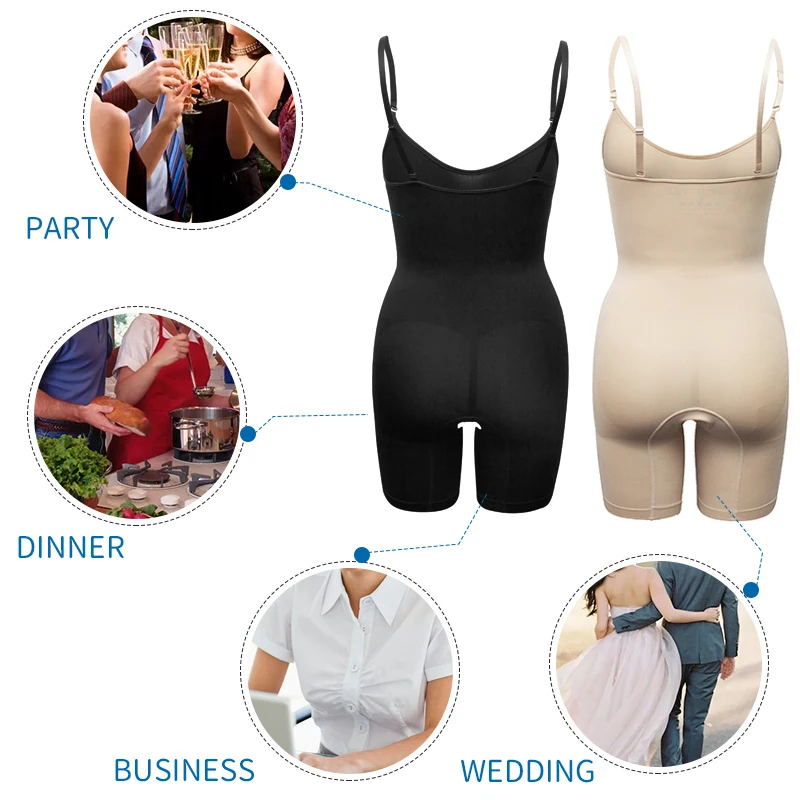 Боди танцевальная одежда Full Body Shaper бесшовный корсет Топы зауженного кроя с Для женщин живота Корректирующее бельё животик Управление для похудения оболочка