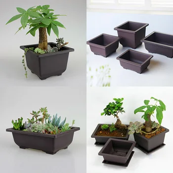

Imitation Purple Sand Flower Pots Corrosion Resistant Breathable And Fleshy Square And Rectangular Plastic Flower Bonsai Plant