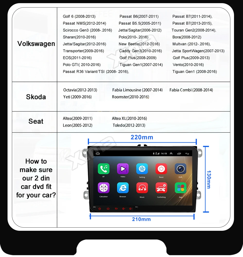 Android 9,0 автомобильный Радио gps мультимедийный плеер для Volkswagen Skoda Octavia golf 5 6 touran passat B6 polo tiguan jetta Bora rapid