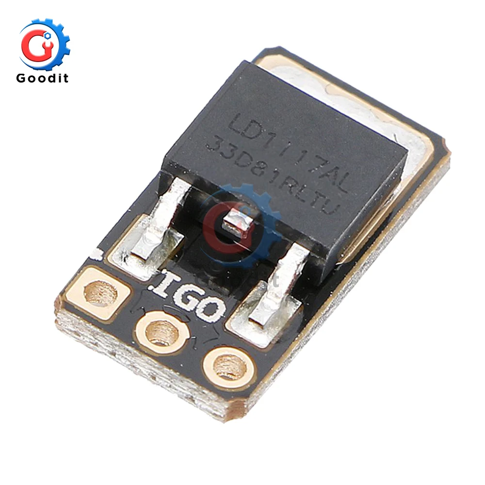 

DC-DC Step-Down Buck Converter Power Supply Module DC 5V 9V 12V 16V to 3.3V Fixed Out LD1117AL Voltage Regulator Board