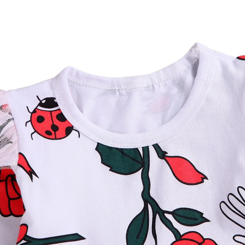 Baby girl clothes baby girl long sleeve floral print mesh tutu princess dress baby girl sweet baby girl dress with headwear