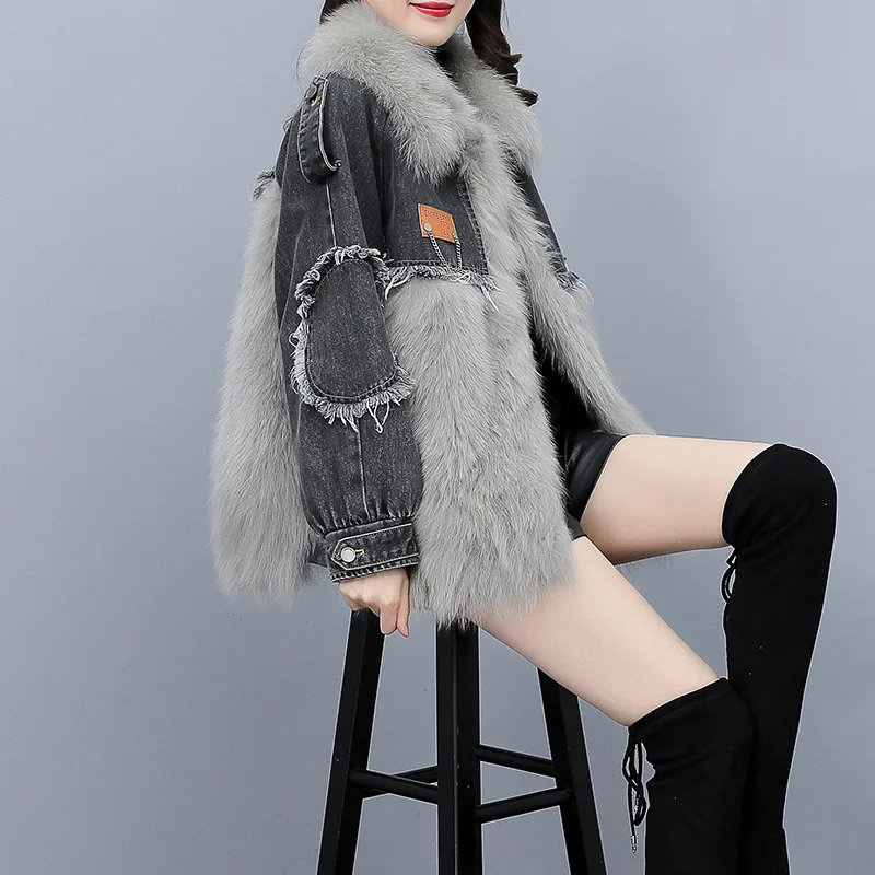 high-quality-fluffy-furry-denim-artifical-fur-grey-cowboy-imitation-fox-fur-grass-coat-winter-new-female-korean-short-thin-coat