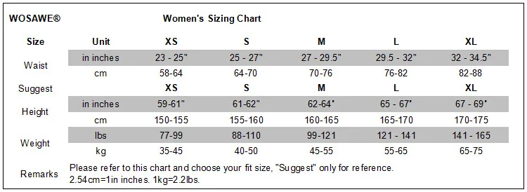 女性裤子尺码表(英)