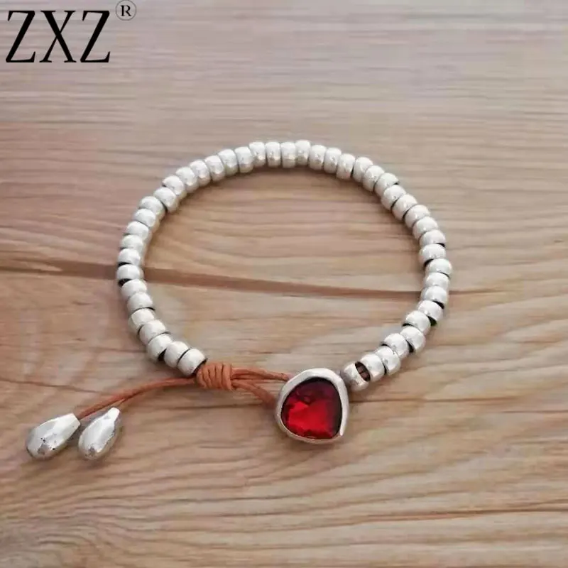 ZXZ модный старинное серебро милый романтический Кристалл Сердце Корейская пара Strand браслет из бисера ручной работы ювелирные изделия дружбы