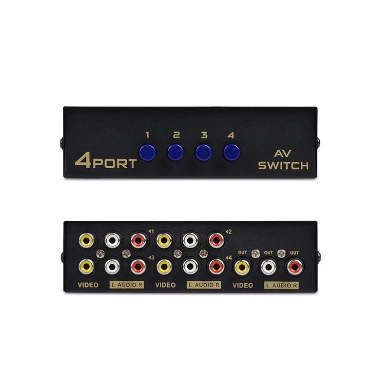 AV Переключатель 4 порта Verbund 3 RCA Аудио Видео AV Umschalter коробка селектор 4 в 1 4x1 feur HDTV lcd Projektor DVD