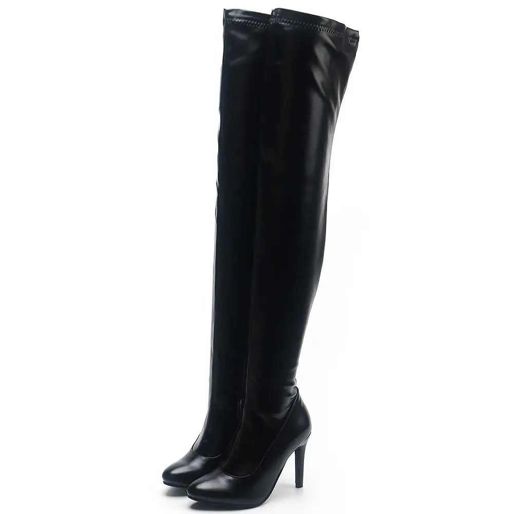Г. Брендовая женская обувь больших размеров 32-48 ботфорты на тонком высоком каблуке Женская обувь для вечеринок красного и черного цвета