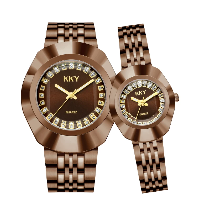 KKY New Brand Creative Golden Briquette Design Quartz Men Women Watches Relogio Masculino Luxury Wrist Watches Female Male Clock 