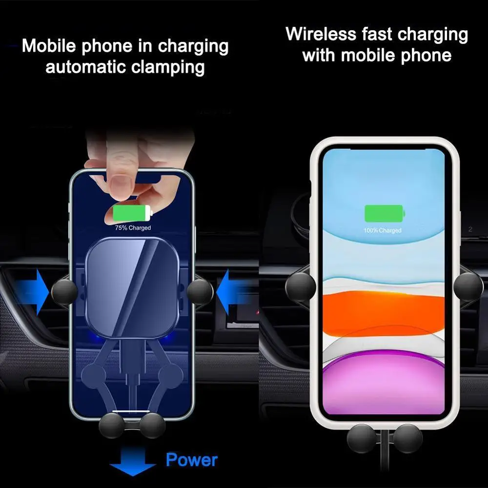 Универсальное беспроводное автомобильное зарядное устройство Qi для iPhone 11 Pro Xs Max X