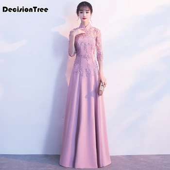 

2020 women's lace dresses evening chinese qipao cheongsam modern clothes green vestido oriental style dress