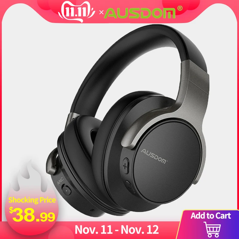 Preise Ausdom ANC8 Aktive Noise Cancelling Wireless Kopfhörer Bluetooth Headset mit Super HiFi Tiefe Bass 20H Spielzeit für Reise Arbeit