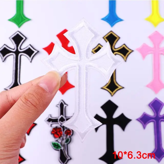 10.3*7CM Christ Cross Stickers Iron On Patches Embroidered Applique  Badge,Clothing Thermoadhesive Patch DIY For Clothes,Backpack - AliExpress