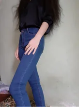 Pencil Jeans Trousers Denim Pants Skinny Syiwidii Vintage Streetwear Blue Stretchy High-Waisted