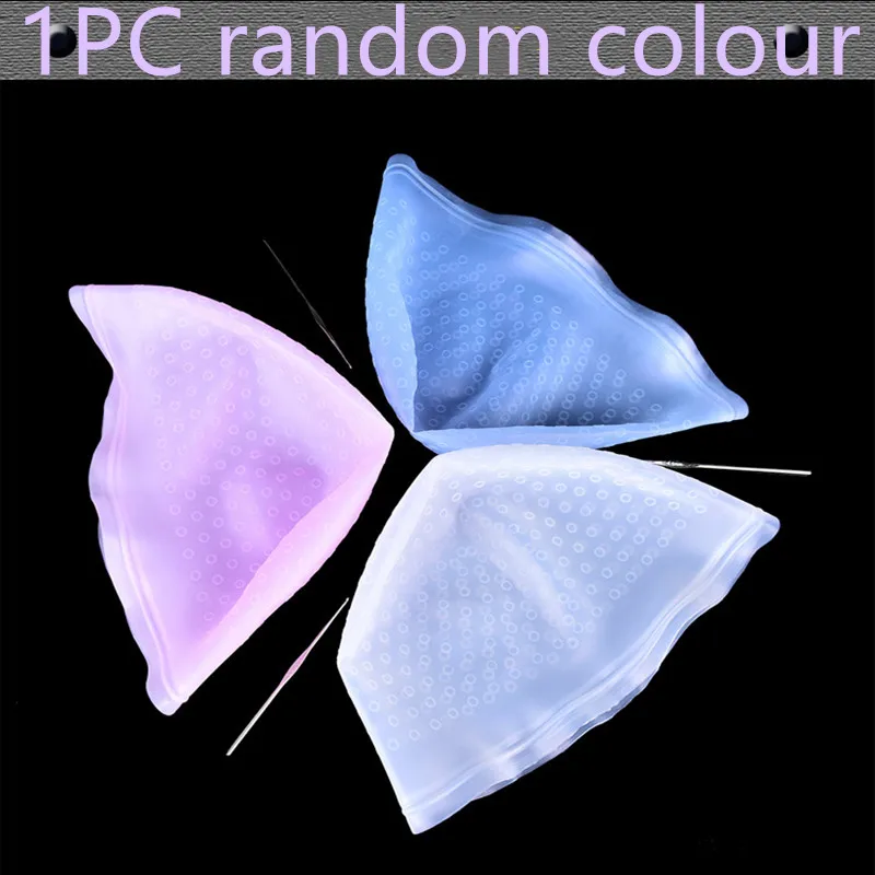 1pc random colour Pro Salon Dye Silicone Cap+ Hook Hair Salon Color Coloring Highlighting Reusable Set Frosting Tipping Dyeing Color Tools - Цвет: 1pc random colour